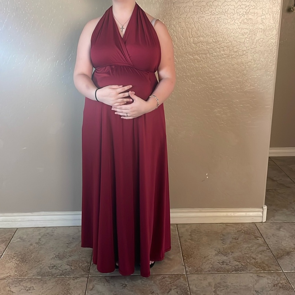 Red, maternity, formal, dress, women’s, M